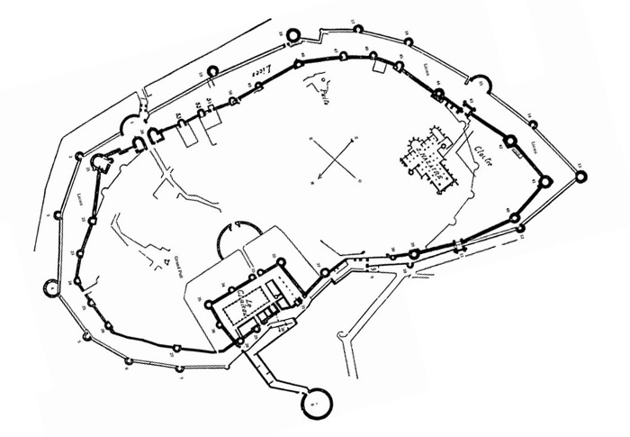 Plan de la cité de Carcassonne