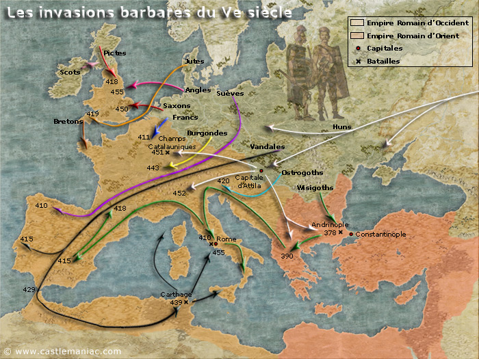 Cartes des invasions barbares