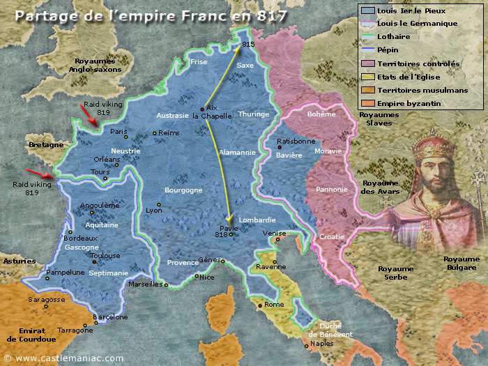 Partage de l'empire Franc en 817