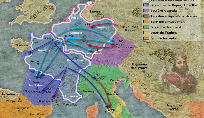 Le royaume franc de Pépin le Bref de 741 à 768