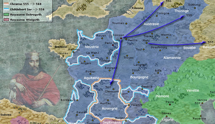 Le royaume franc de Clotaire Ier de 558 à 561